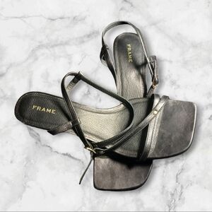 Frame Denim Black Leather Sandals
